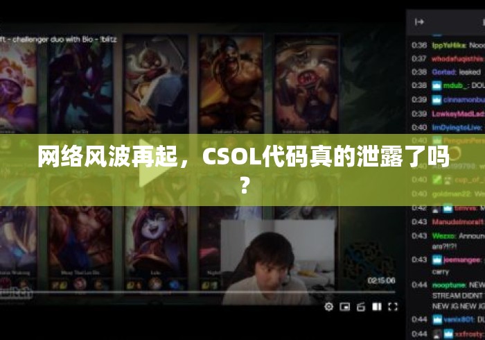 网络风波再起,CSOL代码真的泄露了吗? 网络风波再起,CSOL代码真的泄露了吗?